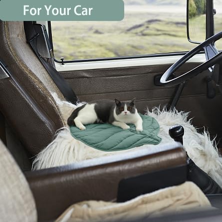 Leaf Shaped Cotton Cat Bed Pad, 30 X 20 In