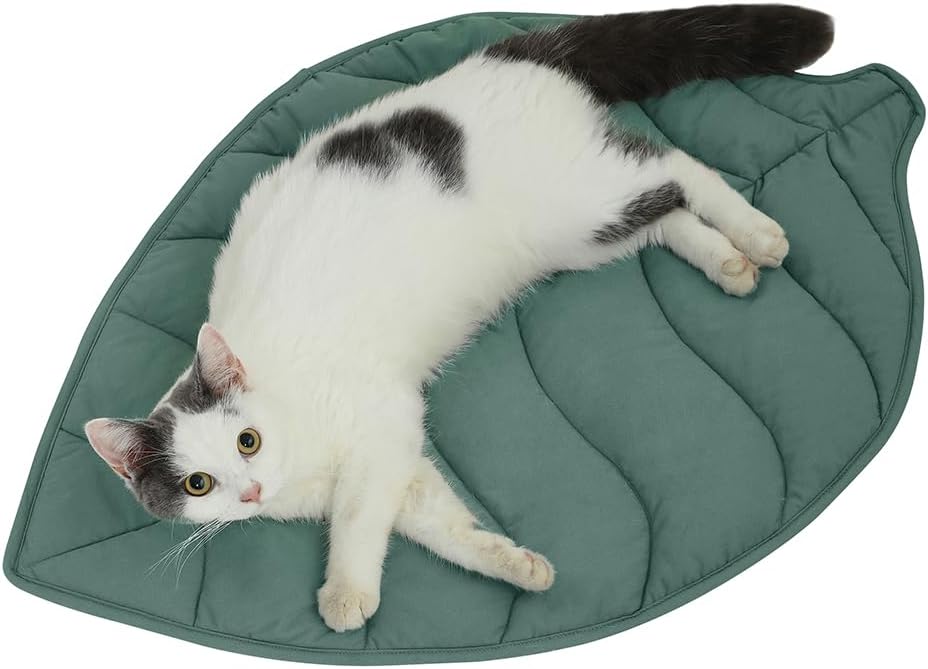 Leaf Shaped Cotton Cat Bed Pad, 30 X 20 In