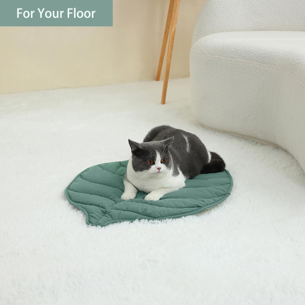Leaf Shaped Cotton Cat Bed Pad, 30 X 20 In