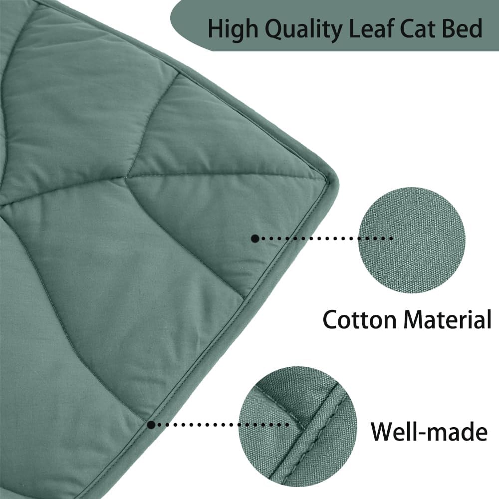 Leaf Shaped Cotton Cat Bed Pad, 30 X 20 In