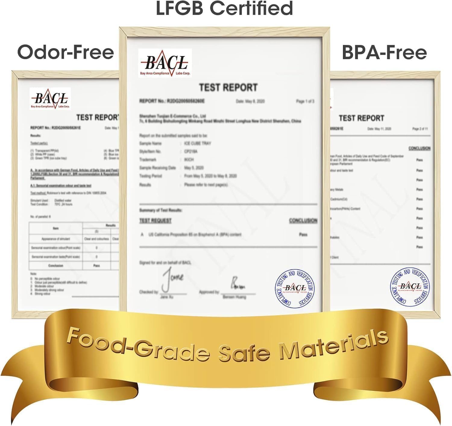 Ice Cube Tray with Lid and Bin, 4 Pack