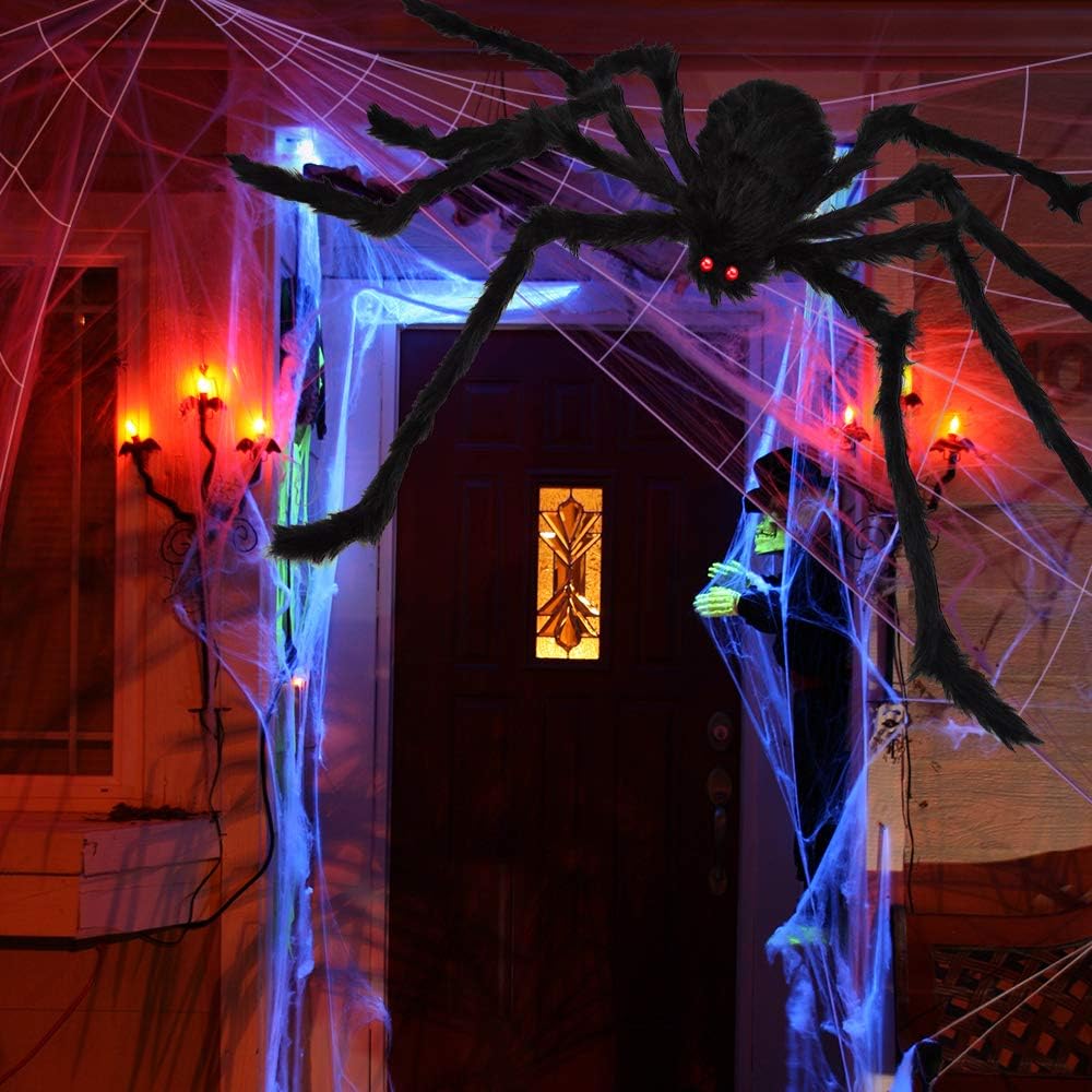 200" Halloween Spider Web + 59" Giant Spider