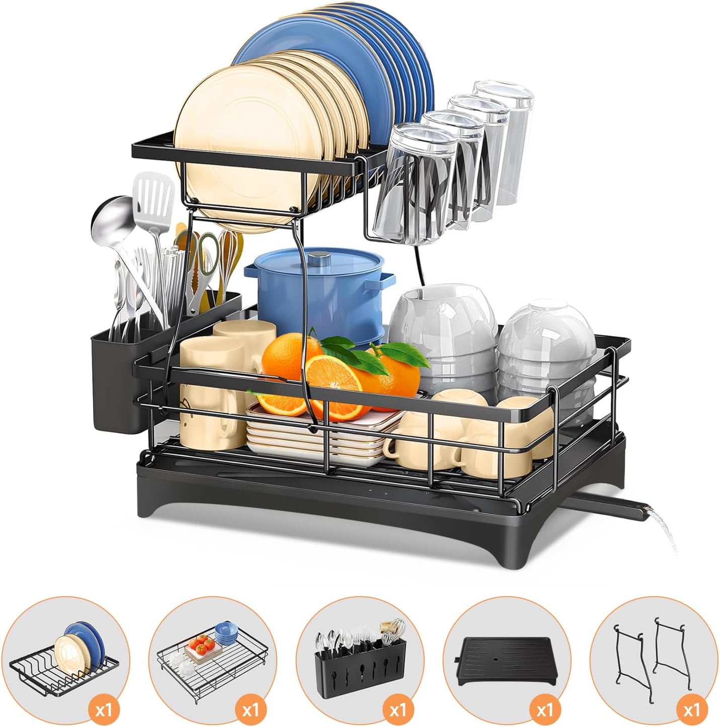 7 code Large Dish Drying Rack for Kitchen Counter