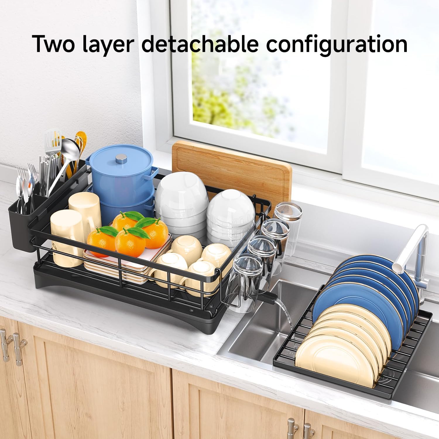 7 code Large Dish Drying Rack for Kitchen Counter