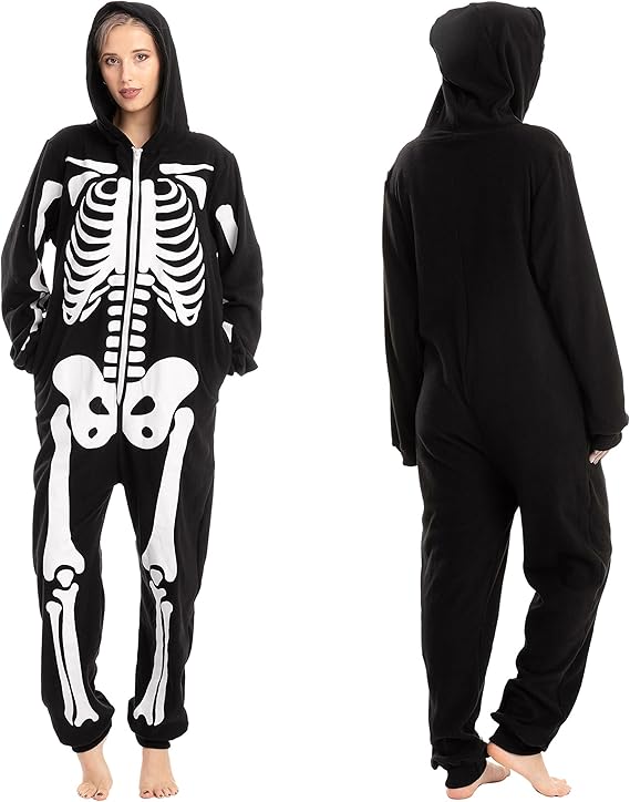 Halloween Skeleton Jumpsuit Pajama, Unisex