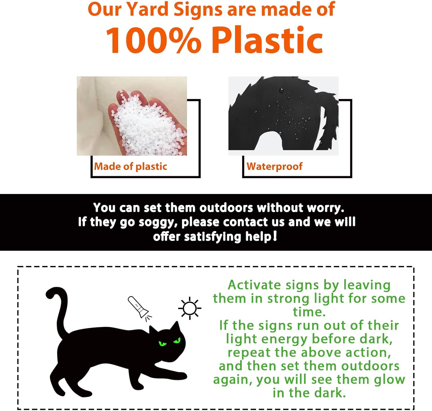 Halloween Decorations Black Cat Outdoor, 6Pcs