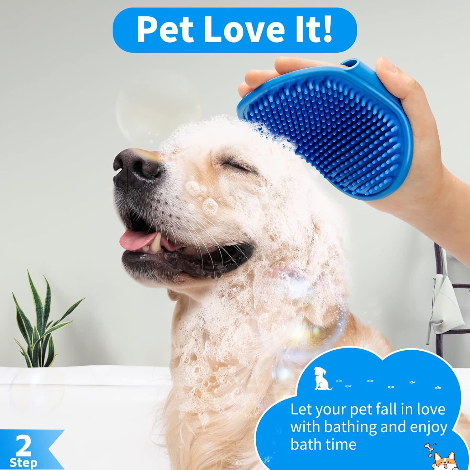 Dog Bath Brush & Dog Toothbrush, 6 PCs