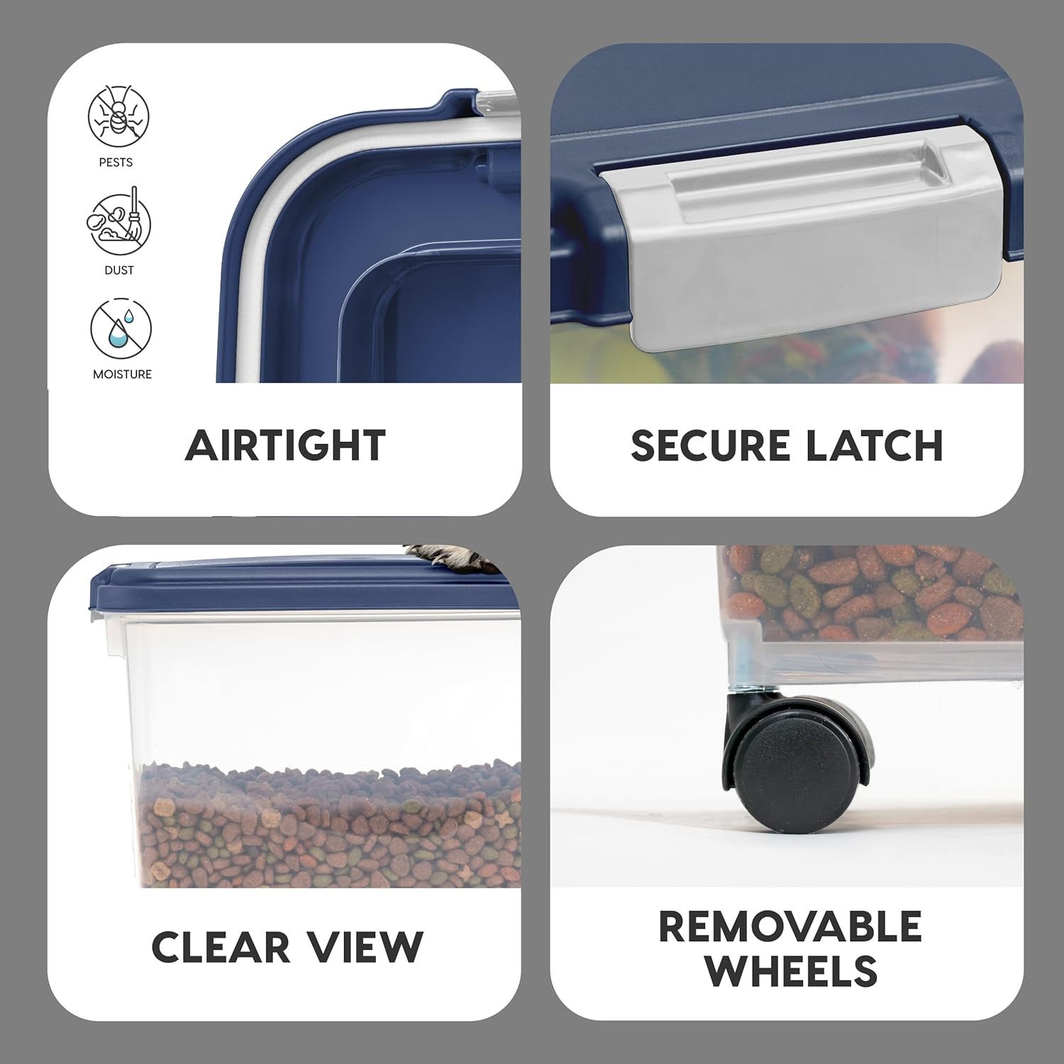 Dog Food Storage Container, 30 lbs & 11 lbs Combo