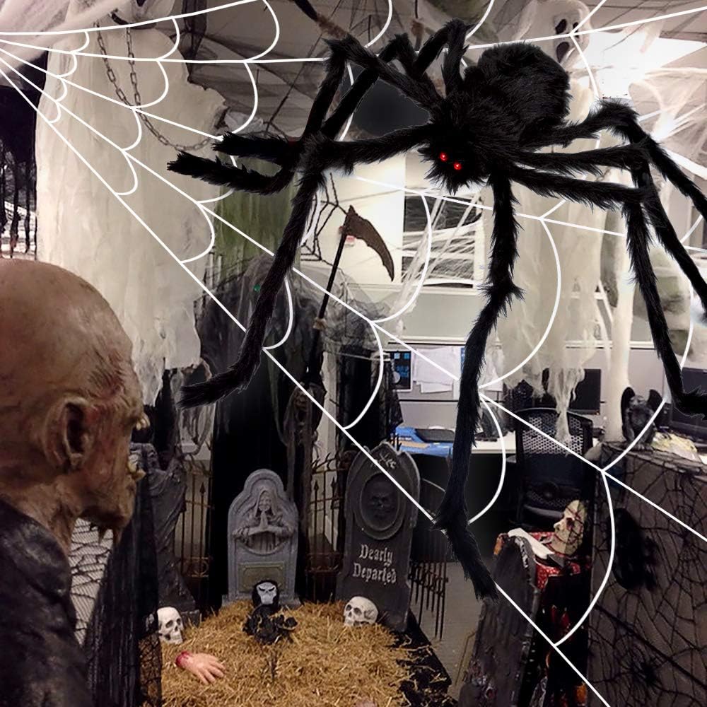 200" Halloween Spider Web + 59" Giant Spider