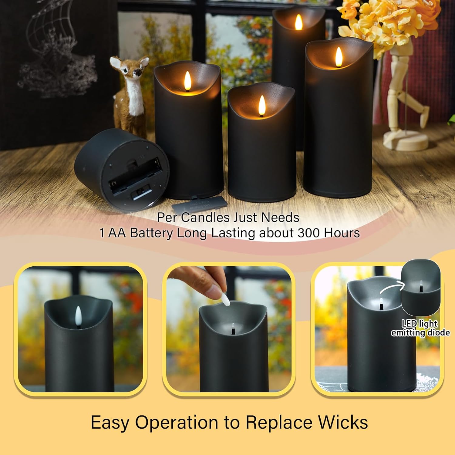 Halloween Flameless Candles with Remote