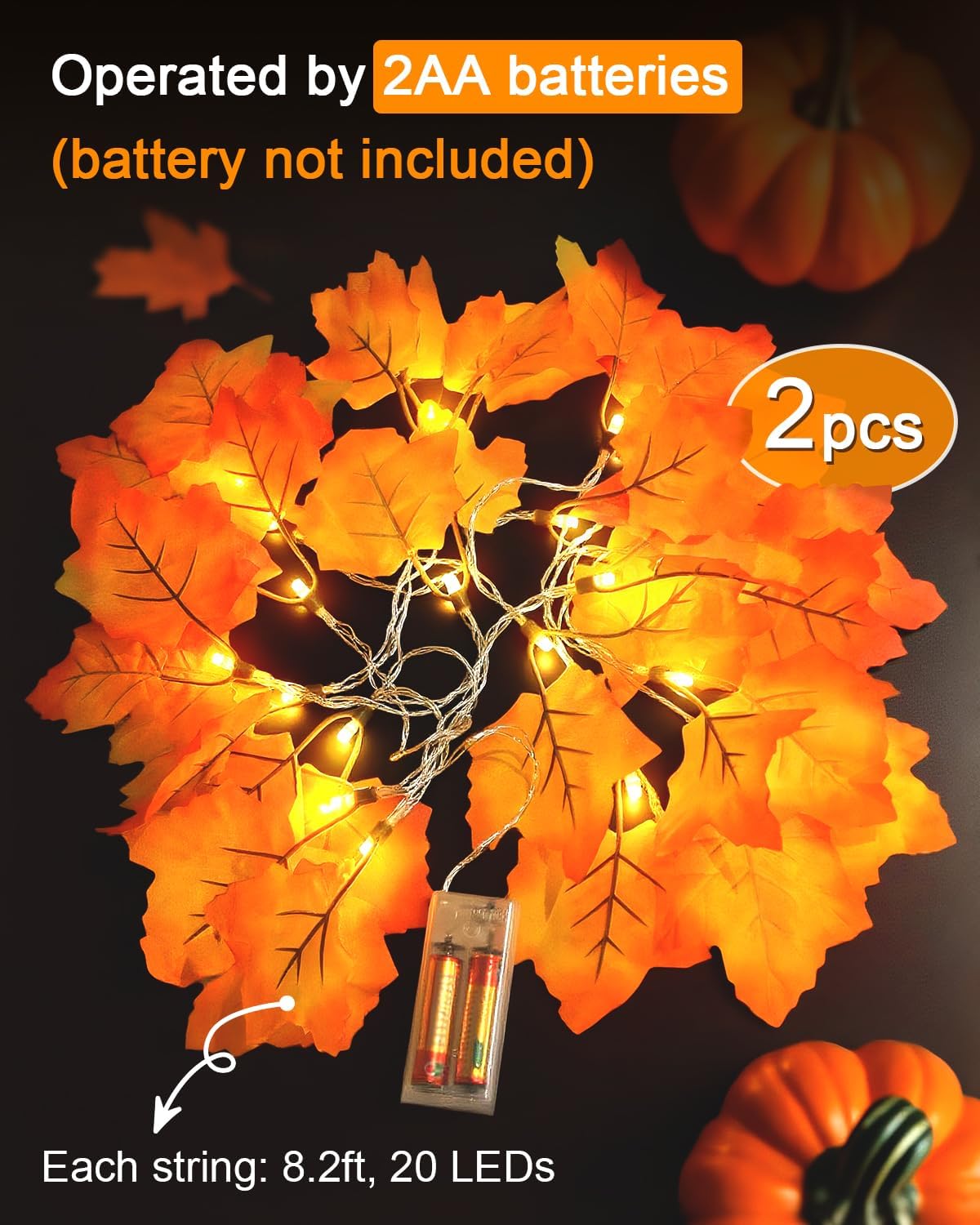 2 Pack Halloween String Lights