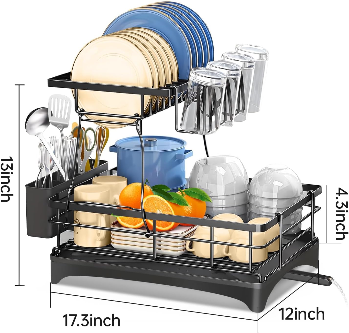 7 code Large Dish Drying Rack for Kitchen Counter
