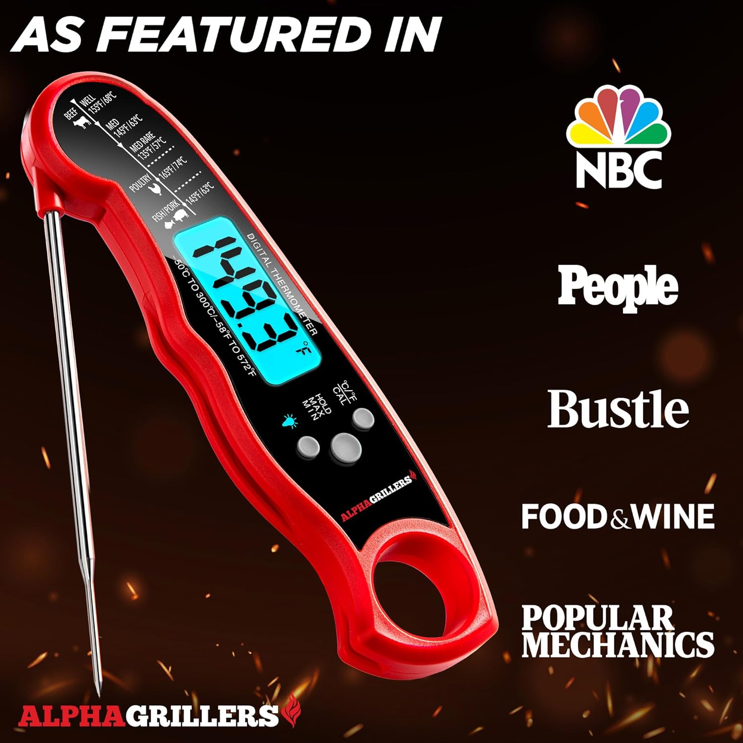 Alpha Grillers Meat Thermometer Digital