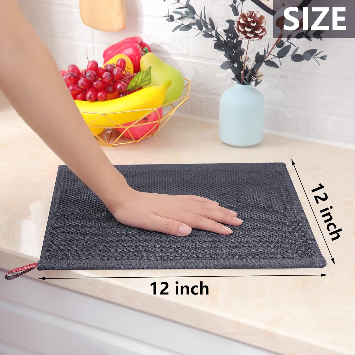 Dish Cloths 100% Cotton Waffle Weave Kitchen