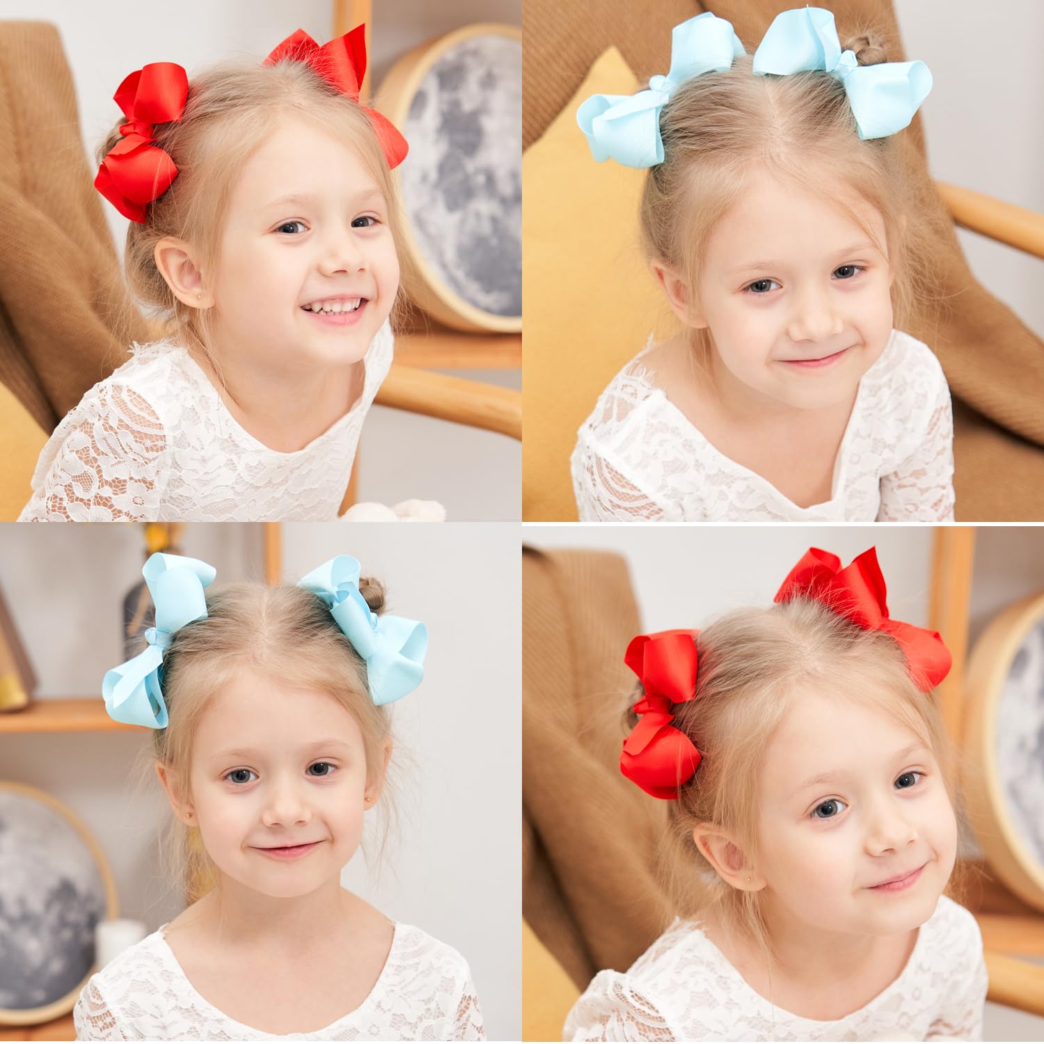 40PCS 4.5 Inch Hair Bows for Girls