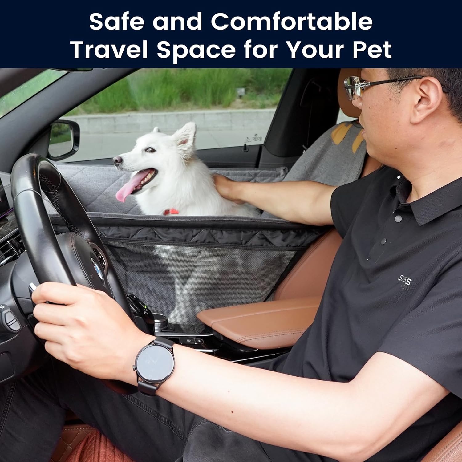 Dog Car Front Seat Cover with Door Protection