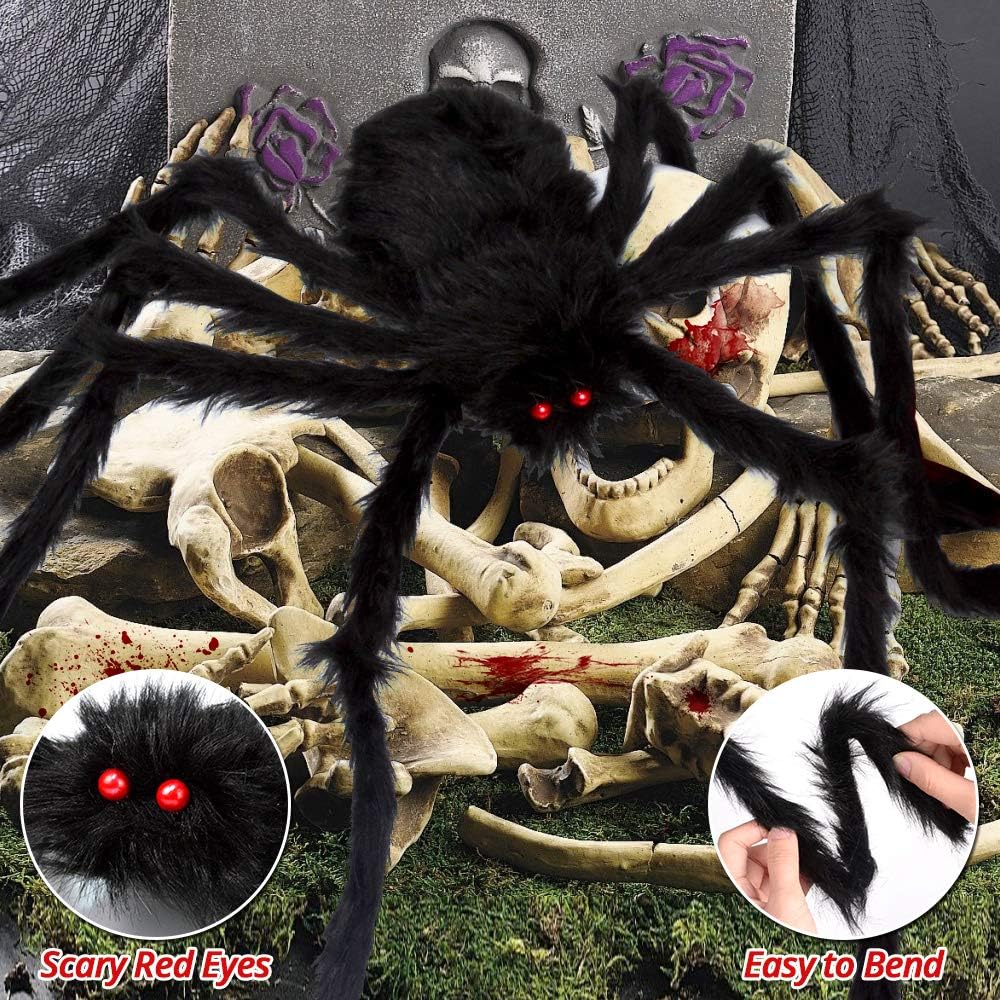 200" Halloween Spider Web + 59" Giant Spider