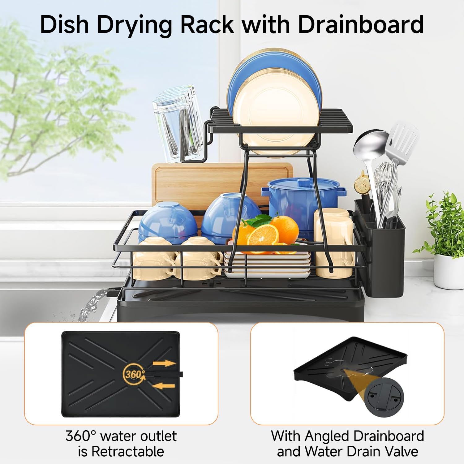 7 code Large Dish Drying Rack for Kitchen Counter