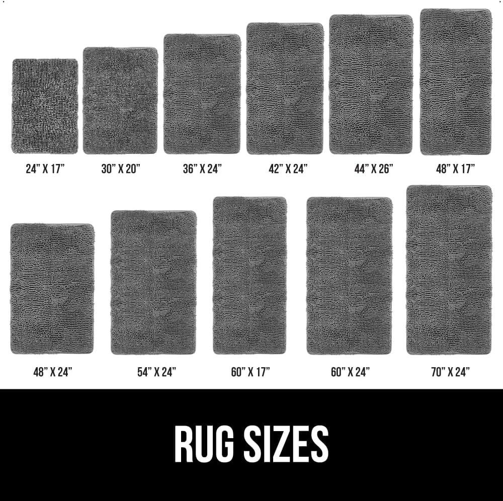 Bath Rug Mat, 24" x 17" Grey