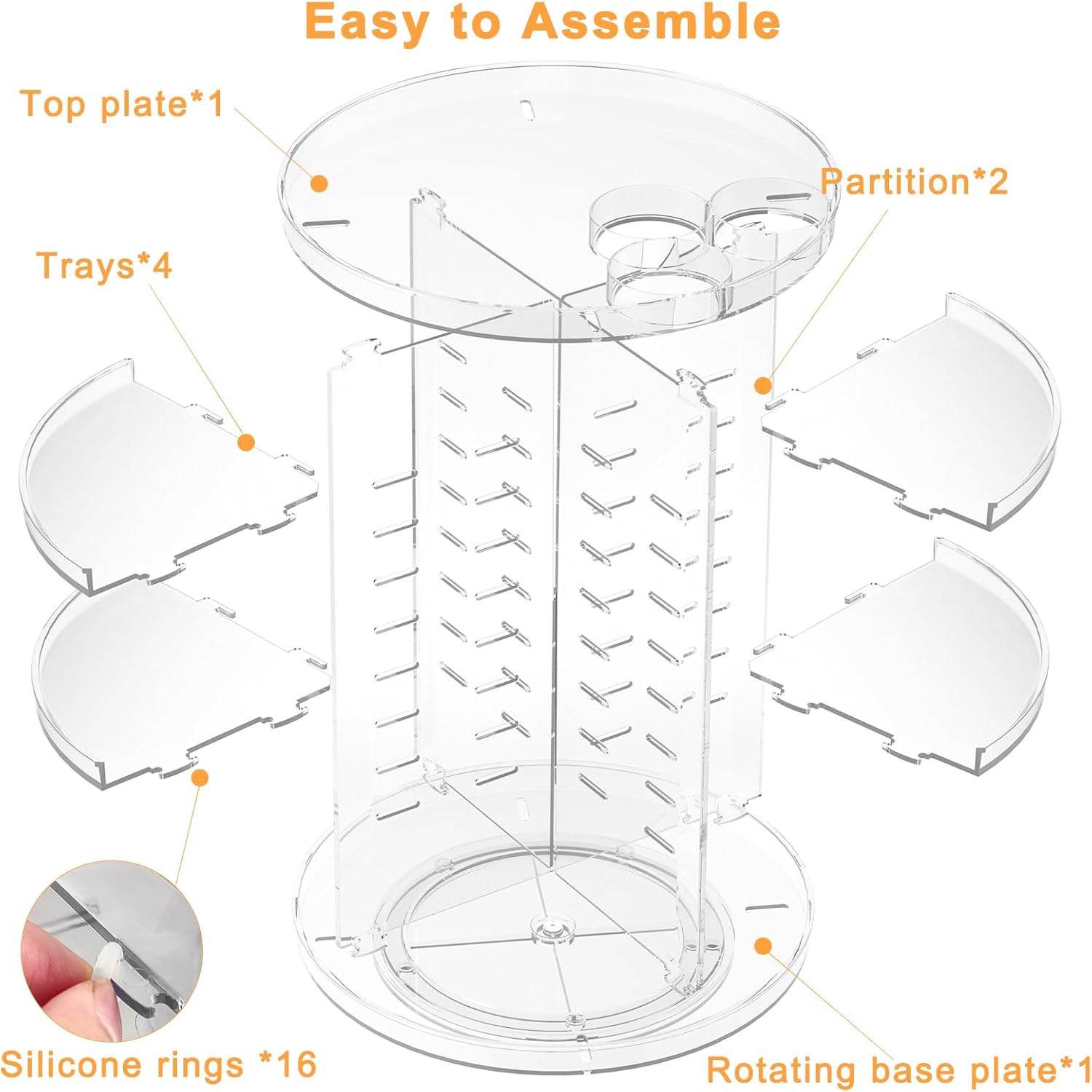 Rotating Makeup Organizer, DIY 8 Adjustable Layers