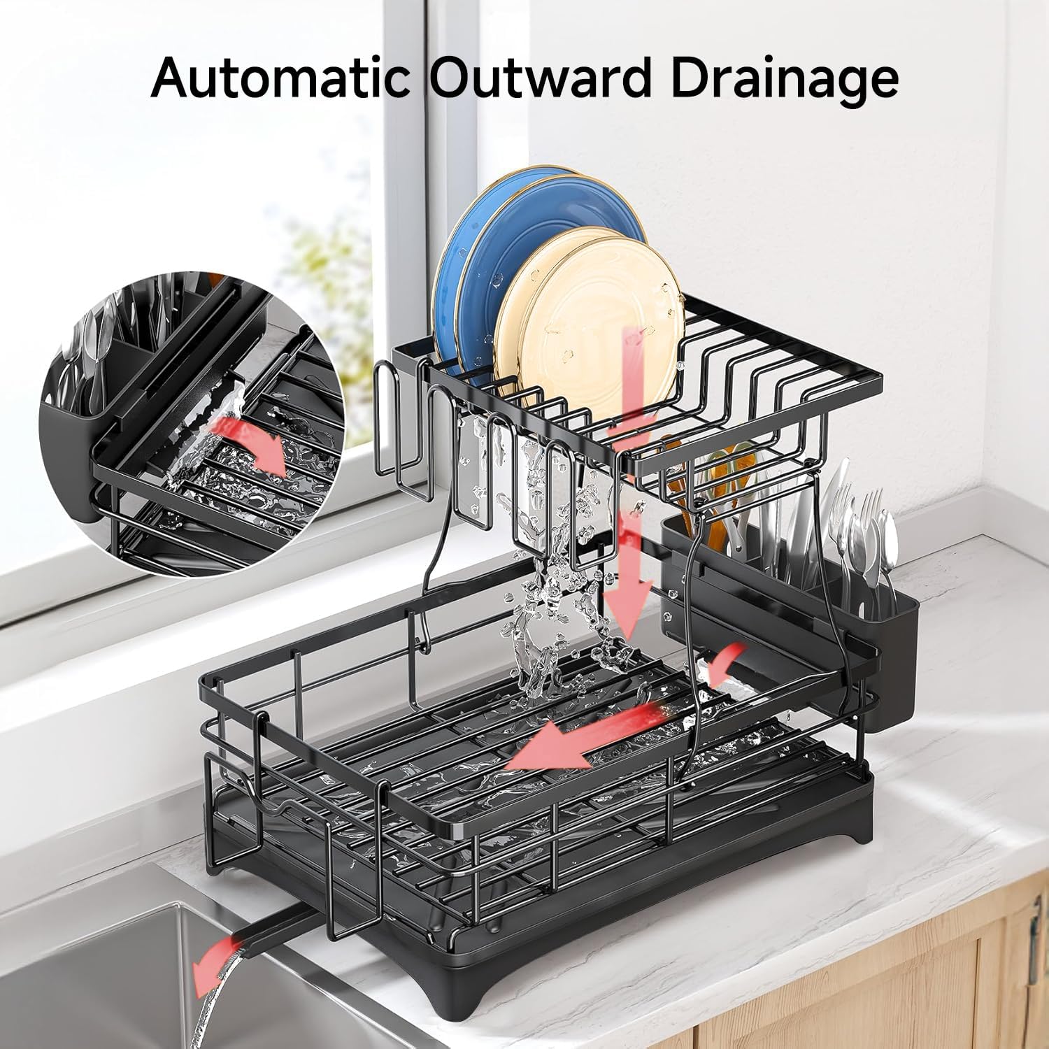 7 code Large Dish Drying Rack for Kitchen Counter
