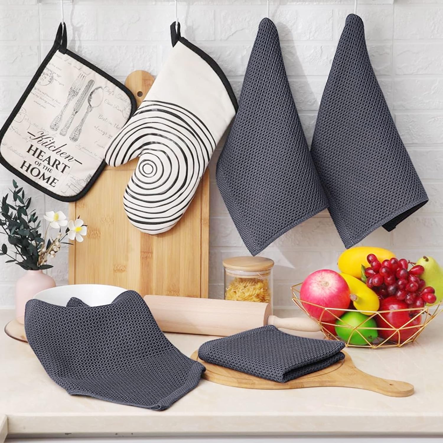 Dish Cloths 100% Cotton Waffle Weave Kitchen