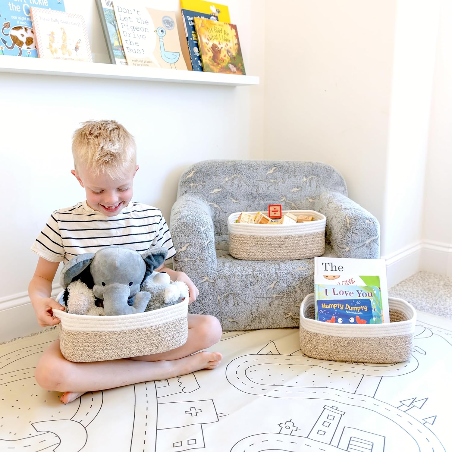 Storage Baskets for Shelves, 3 Pack