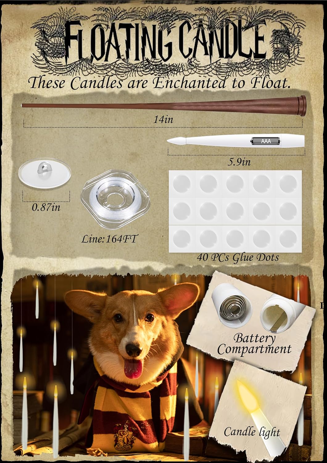 Halloween 20 PCs Floating Candles