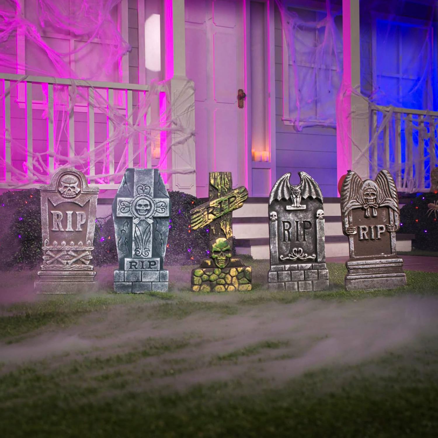 Halloween Foam RIP Graveyard Tombstones (5 Pack)