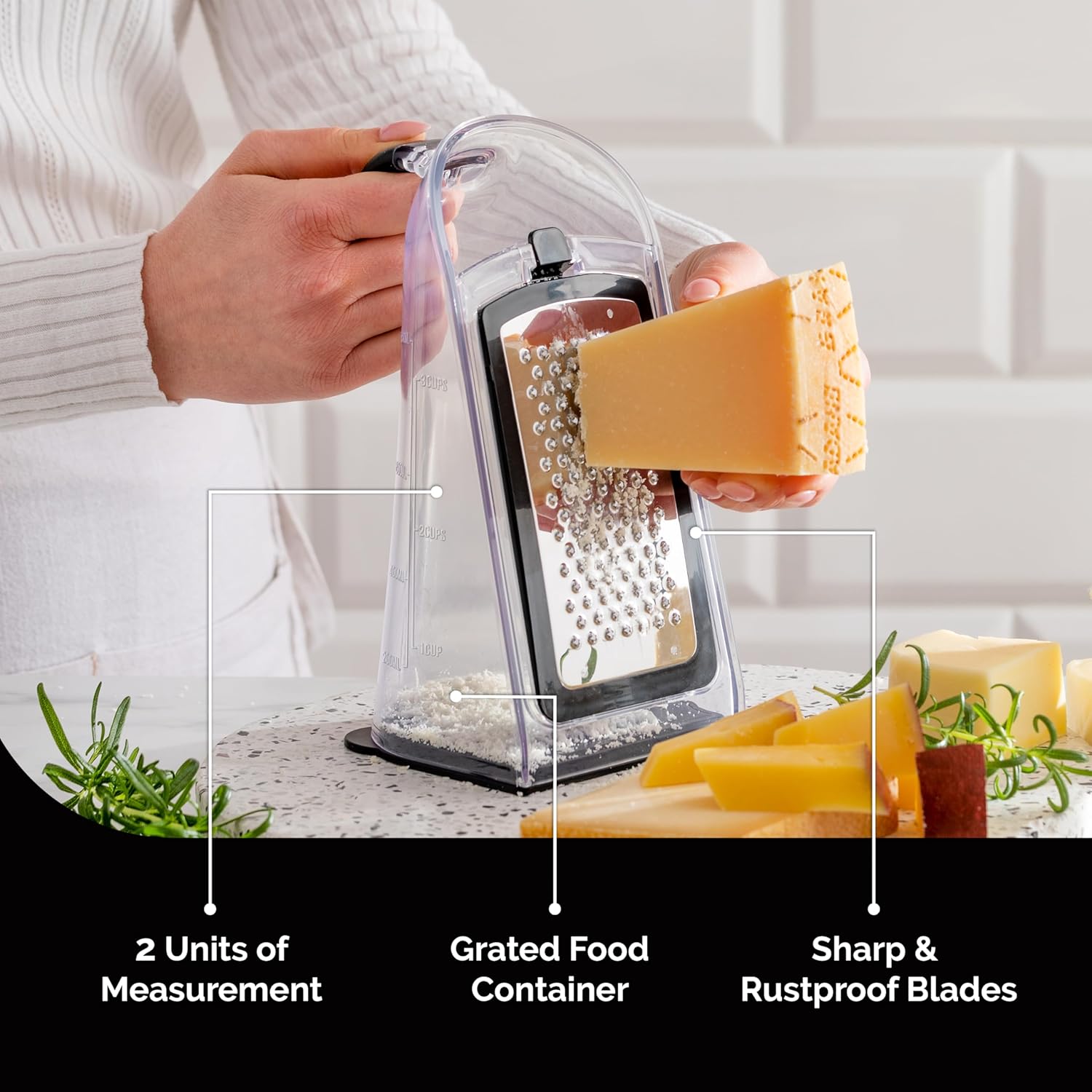 Cheese Grater with Garlic Crusher