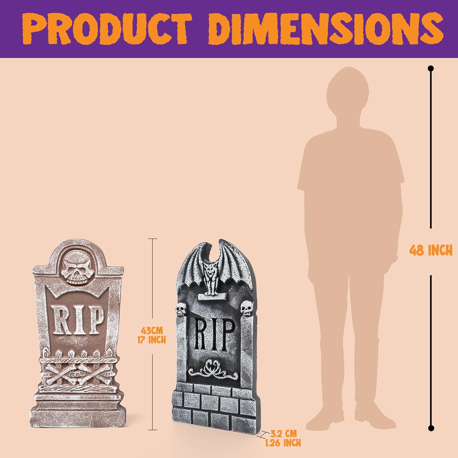 Halloween Foam RIP Graveyard Tombstones (5 Pack)