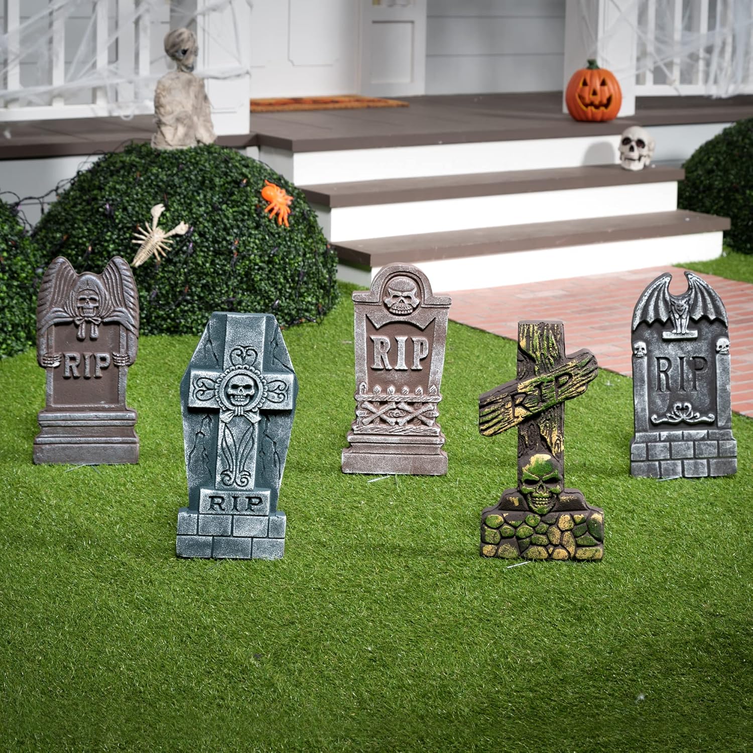 Halloween Foam RIP Graveyard Tombstones (5 Pack)