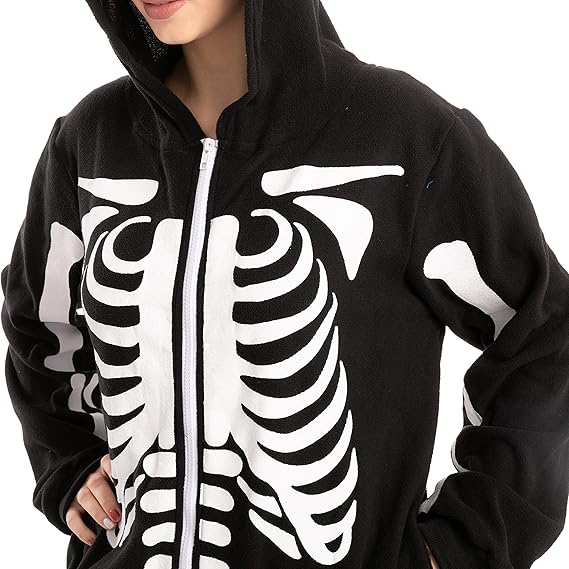 Halloween Skeleton Jumpsuit Pajama, Unisex