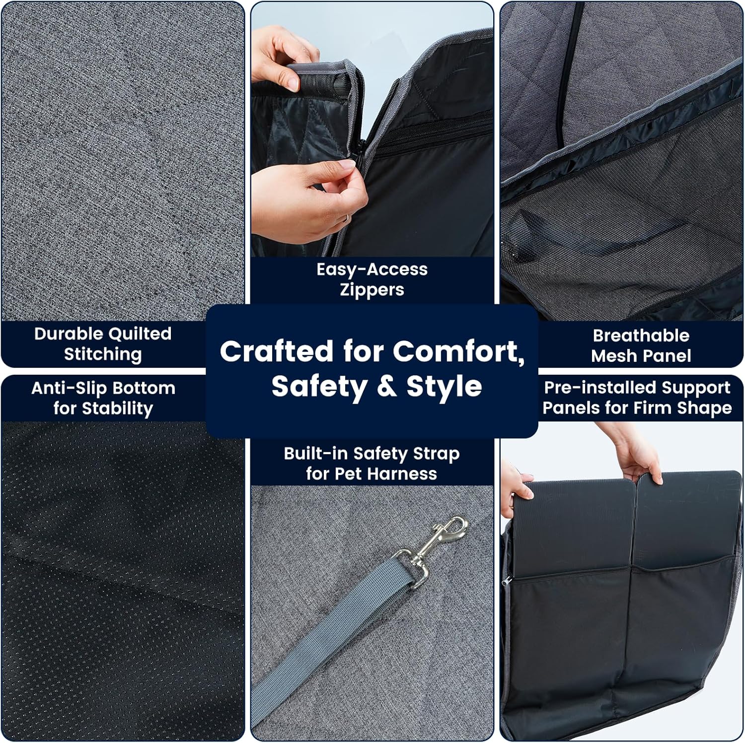 Dog Car Front Seat Cover with Door Protection