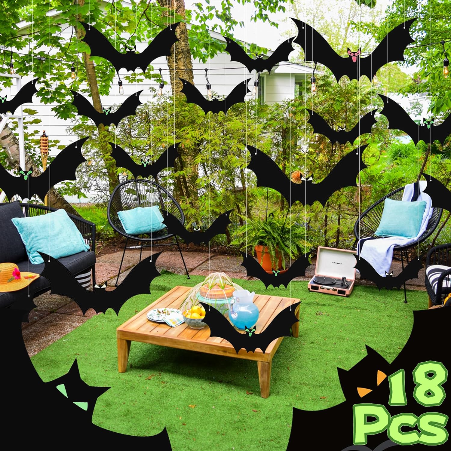 Halloween Hanging Bats 18Pcs