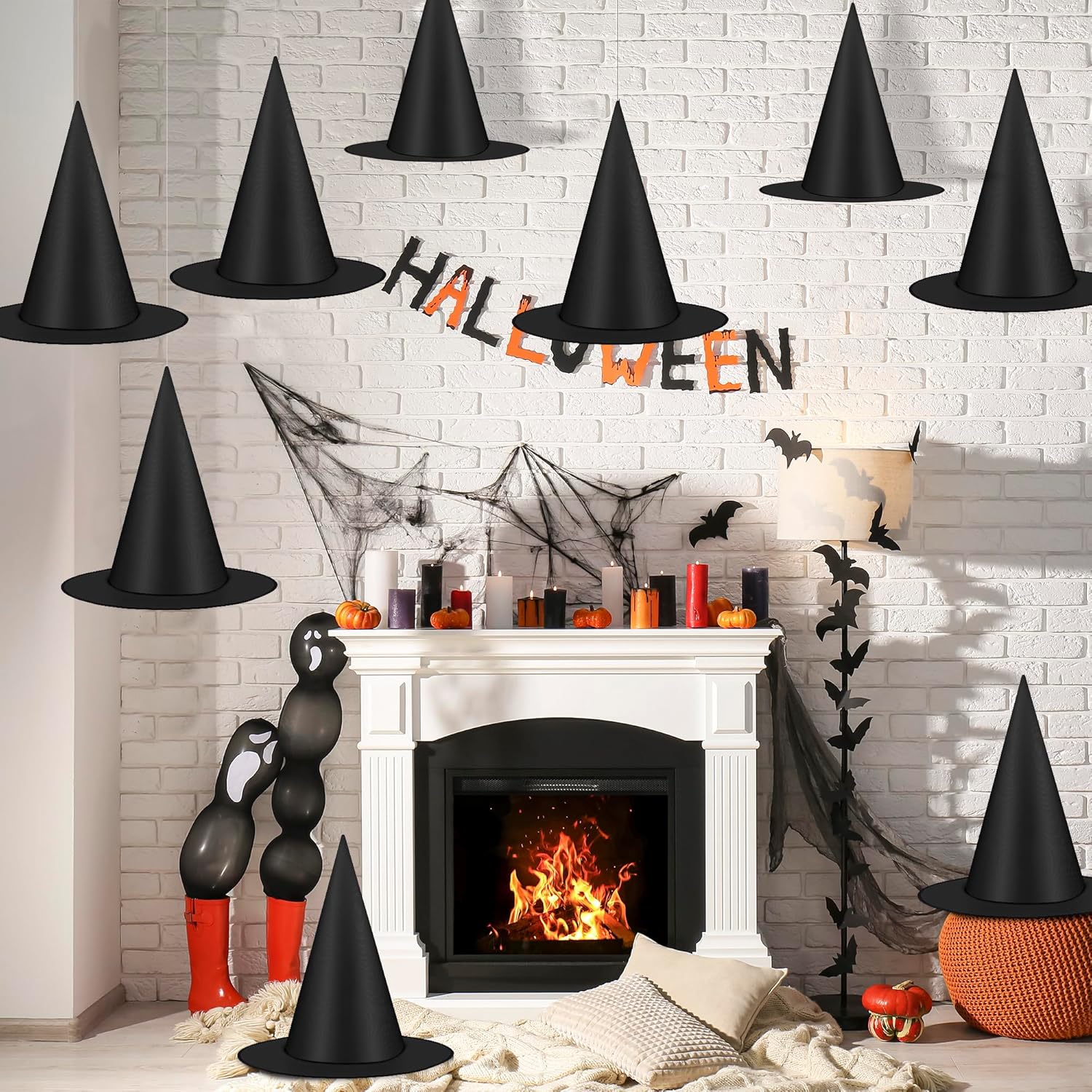 Halloween Hanging Witch Hats, 12 Pcs