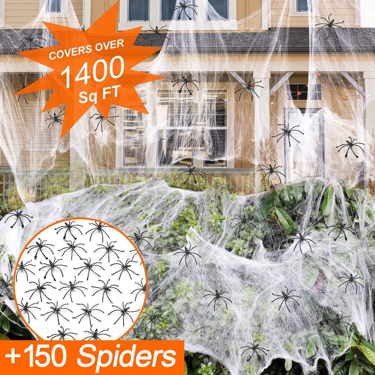 1400 sqft Halloween Spider Webs