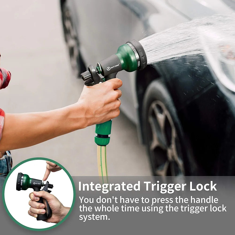 Garden Hose Spray Nozzle with 7 Adjustable Watering Patterns