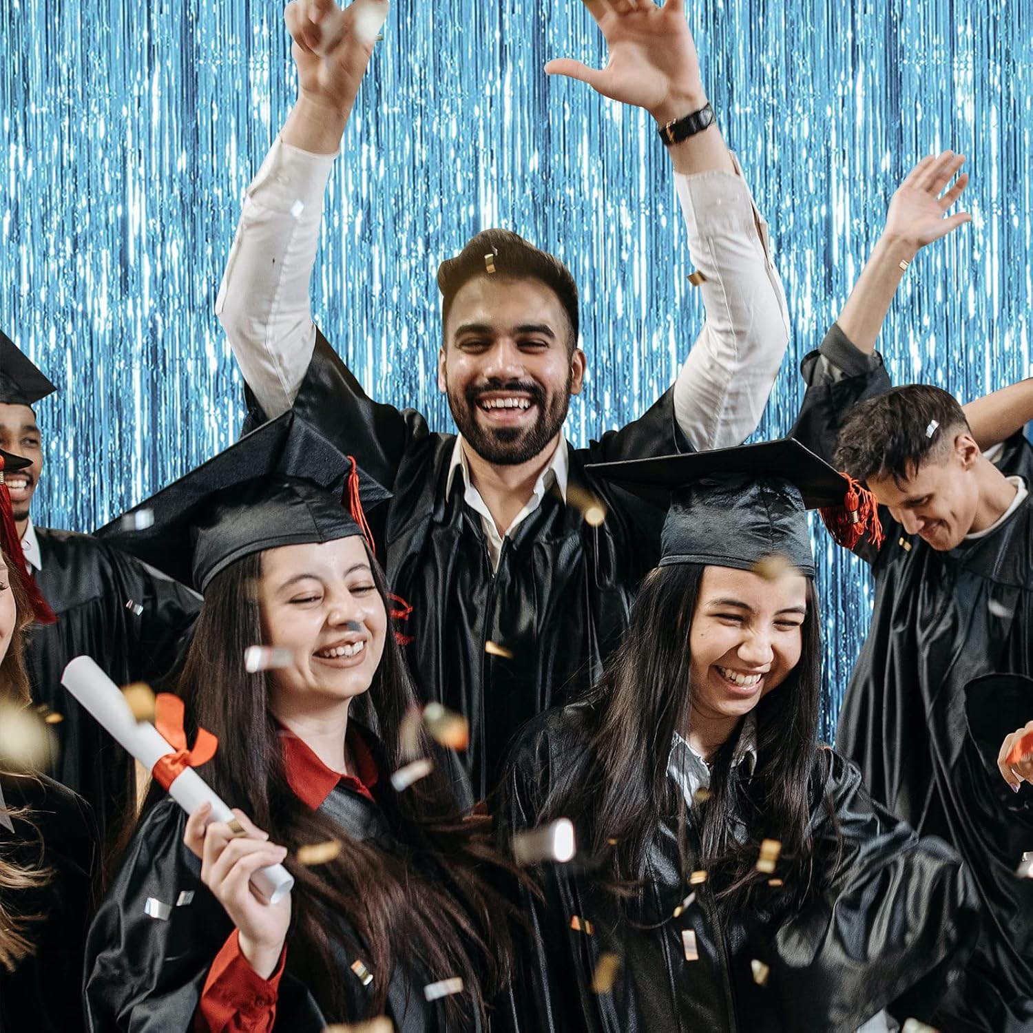 Blue Curtain Backdrop, 2 Pack