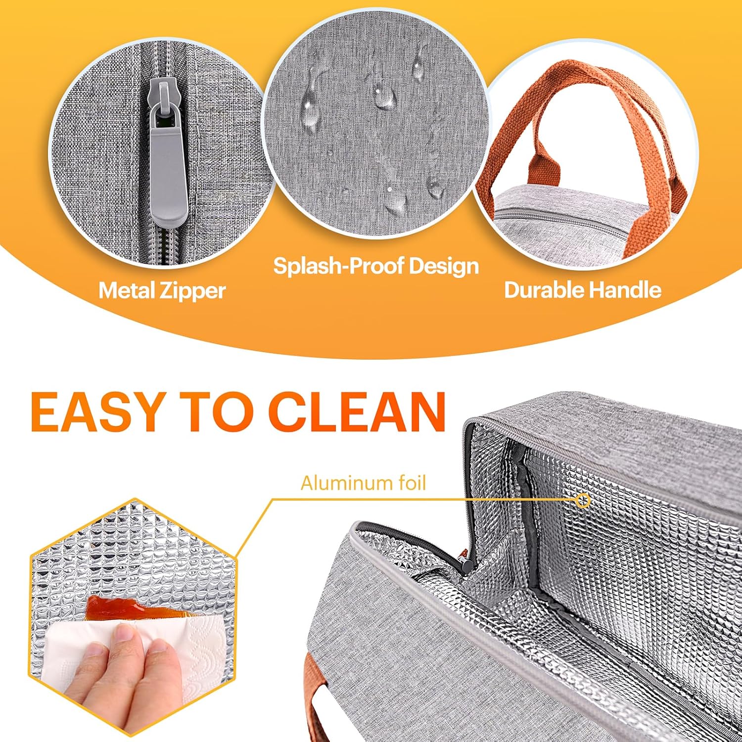 Lunch Bag for Work, Travel, Outdoor (Grey)