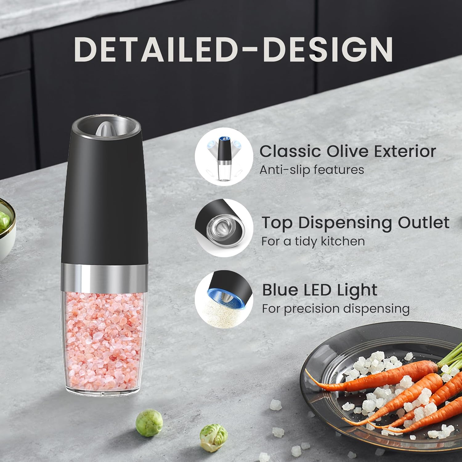 Electric Salt and Pepper Grinder Set