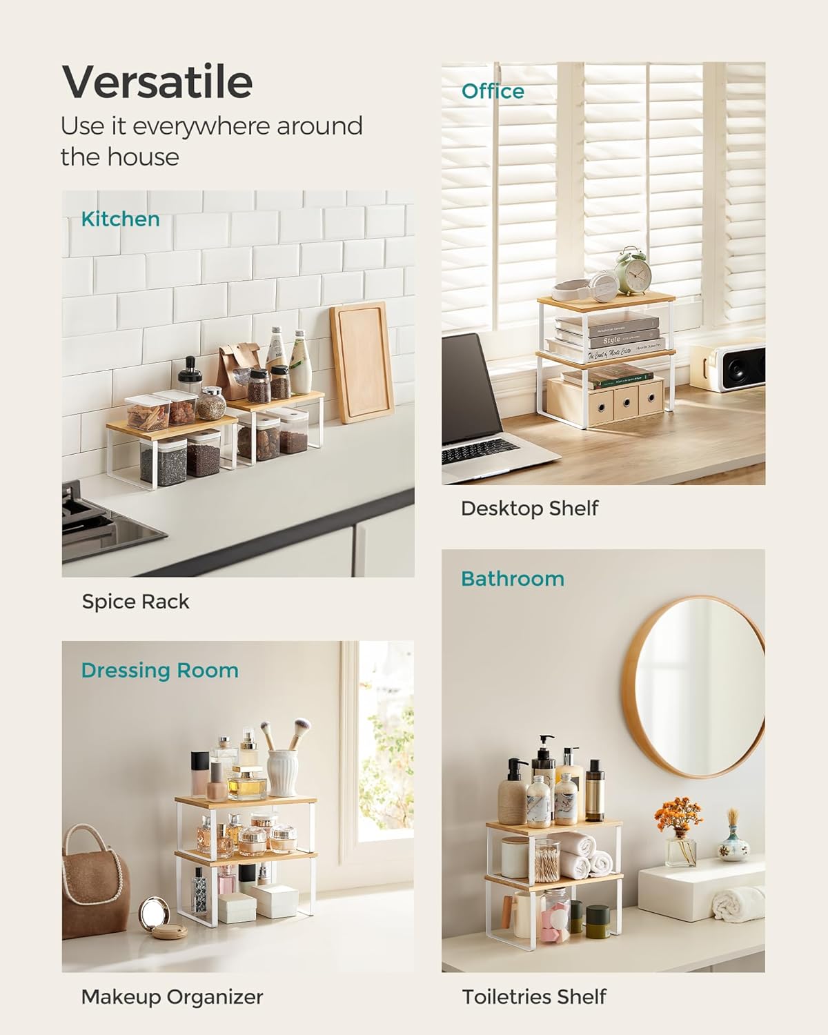 Cabinet Organizer Shelf, Set of 2