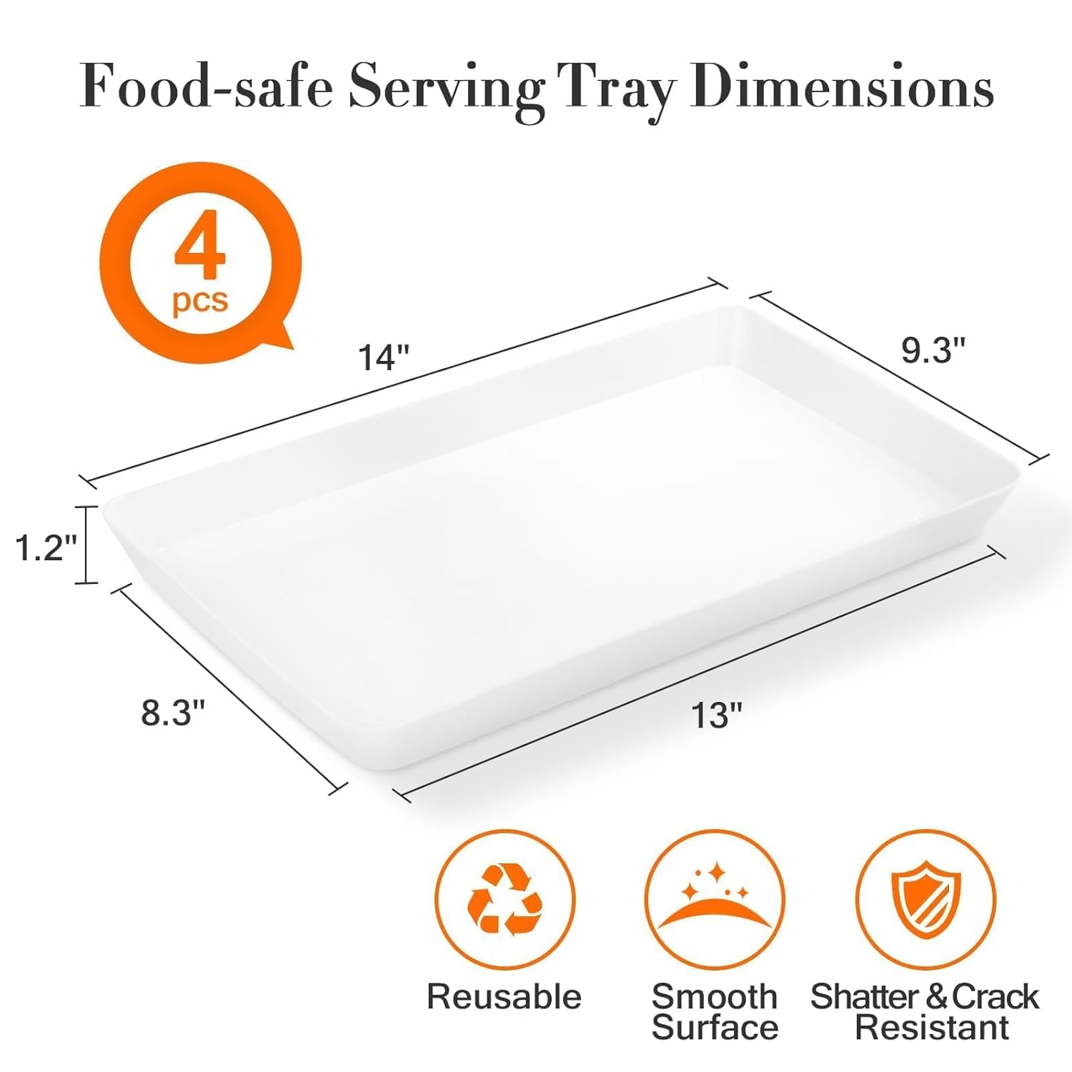 4 pcs Serving Tray for Entertaining