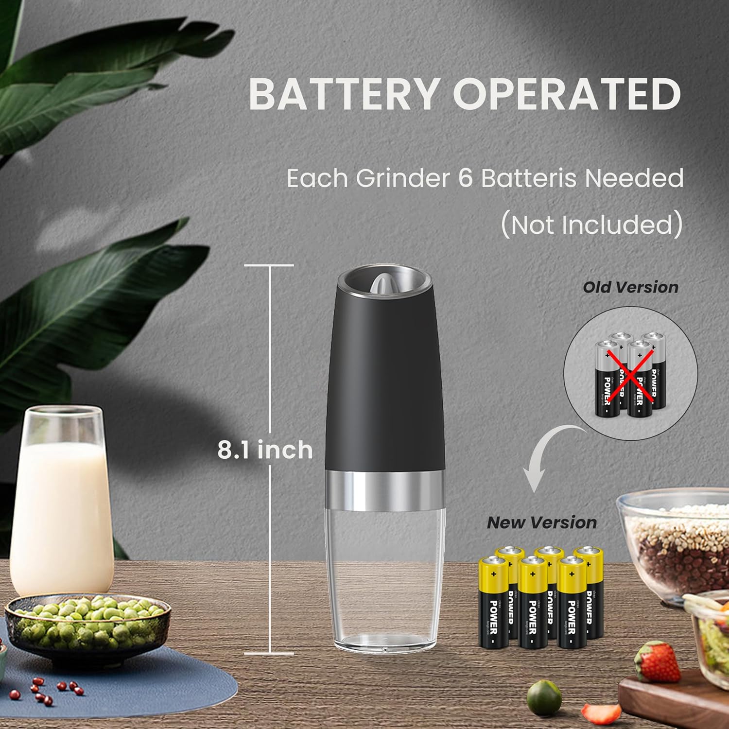 Electric Salt and Pepper Grinder Set