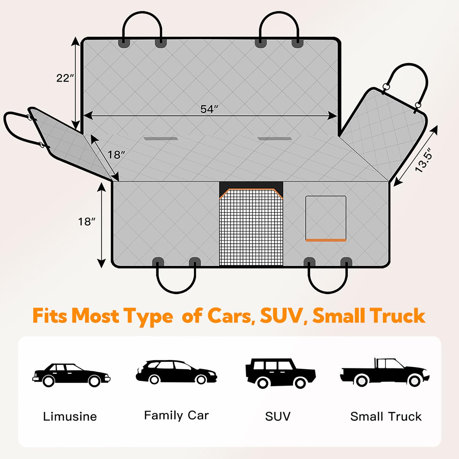 Dog Car Seat Cover for Back Seat