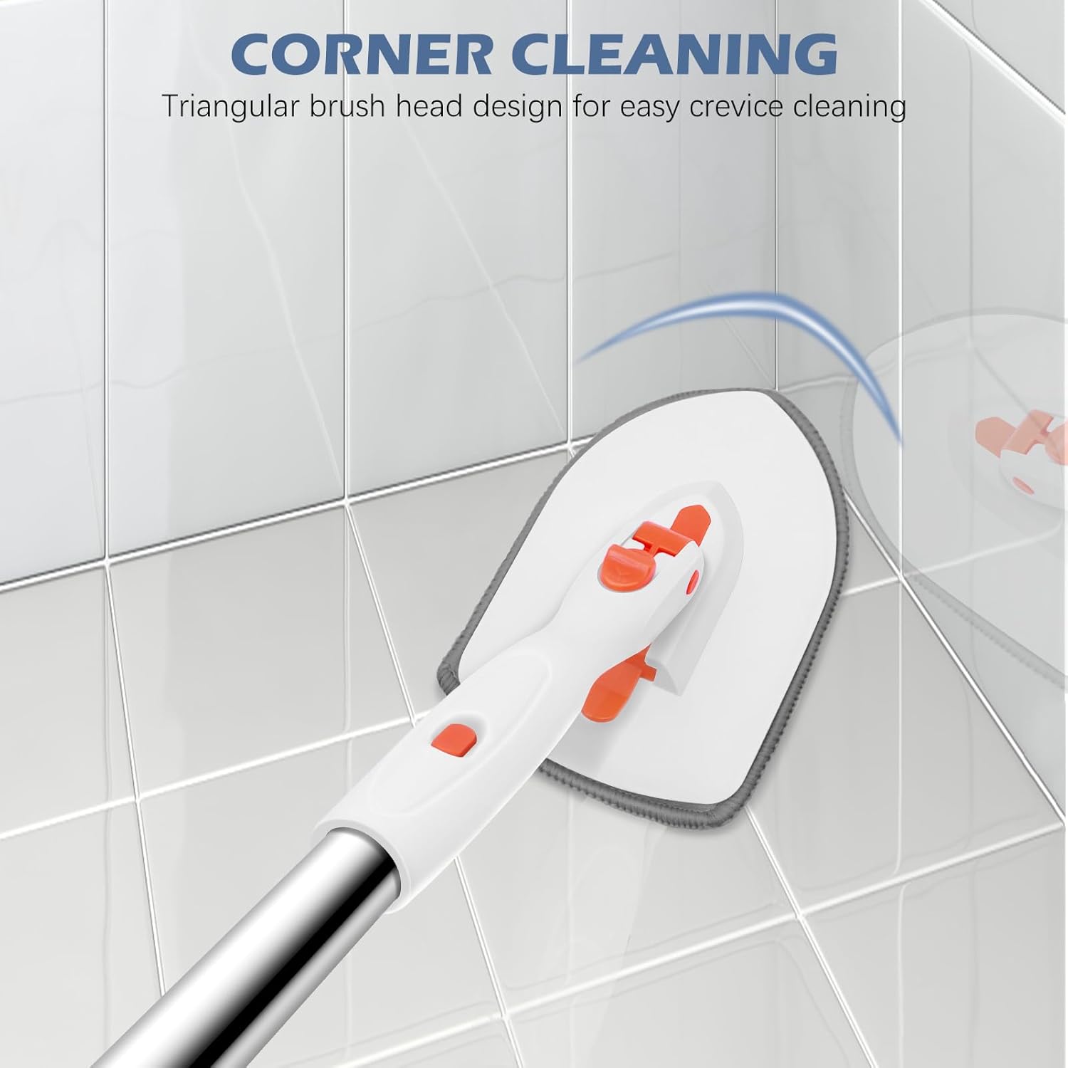 3-In-1 Tile, Tub, Floor Scrubber with 52-in Adjustable Long Handle
