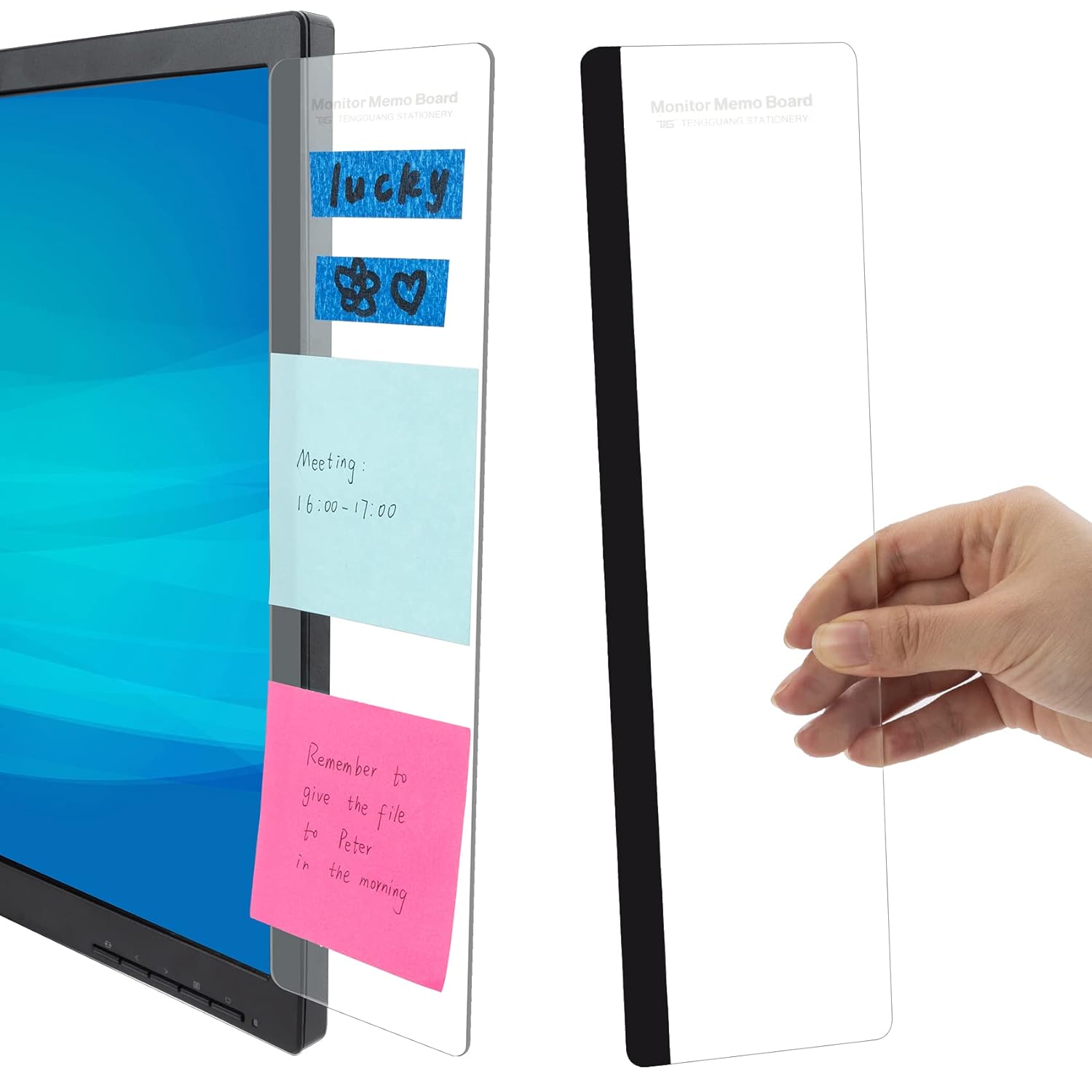 2 pcs Multifunction Computer Monitor Memo Board