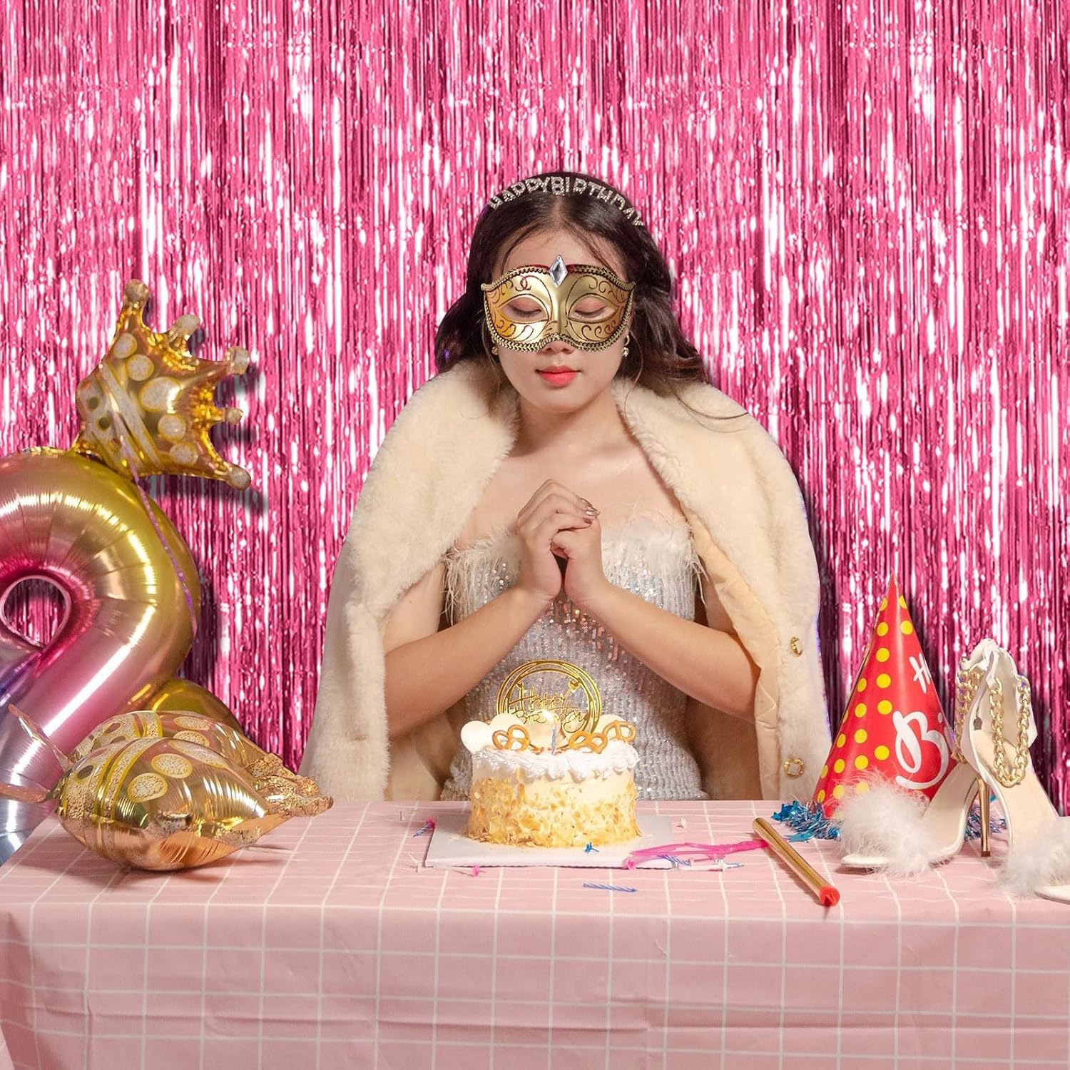 2 Pack Pink Backdrop Party Decorations