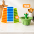 3 Pack Silicone Ice Stick Cube Trays with Free Cactus Kitchen Sink Strainer