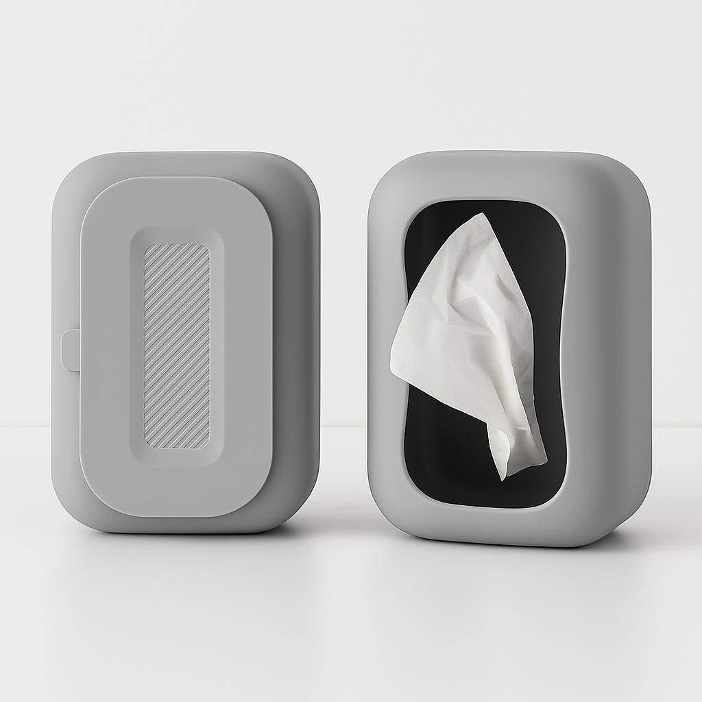 Silicone Tissue Box Holder, Gray